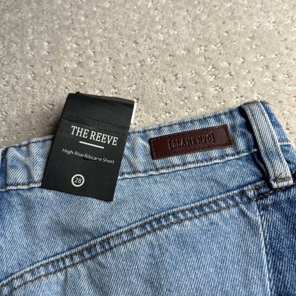 NWT Blank NYC Reeve high-rise ribcage colorblock 100% cotton denim shorts, 28 - Picture 3 of 6